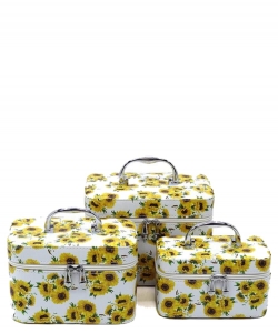 Sunflower 3-in-1 Cosmetic Case BZ-CO7101-C WHITE